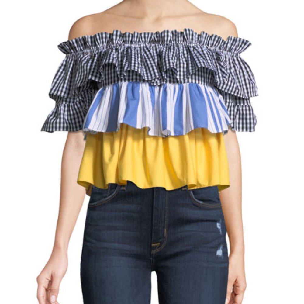 Romeo & Juliet Off-the-Shoulder Tiered Blouse
